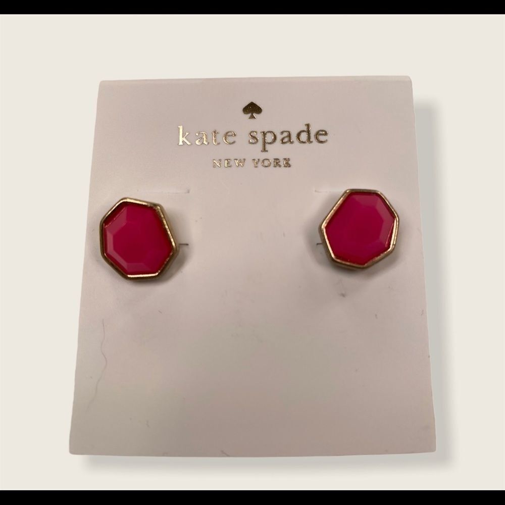 Kate Spade Hot Pink Faceted Studs